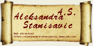 Aleksandra Stanisavić vizit kartica